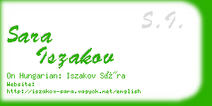 sara iszakov business card